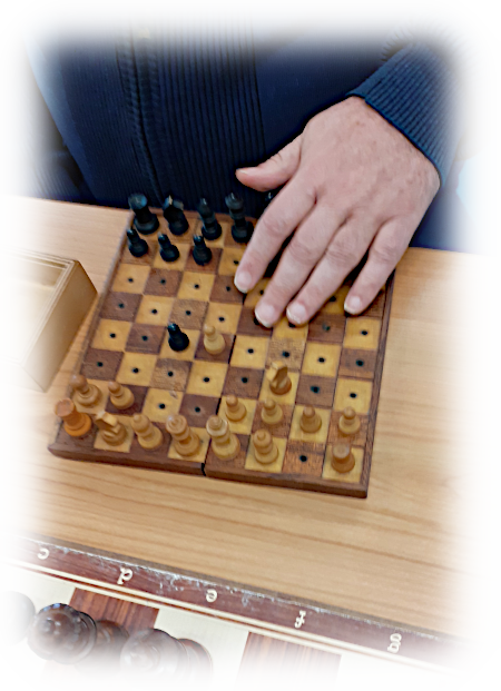 Matthias' Hand bei einer Partie